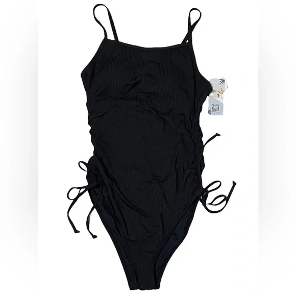 Soft Ribbed Ruched Sides Swimsuit - Picture 5 of 8